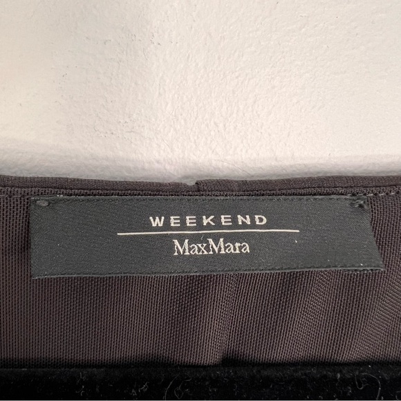 Weekend Max Mara quiet luxury brown jersey knit v neck high low hem midi dress - Picture 11 of 12